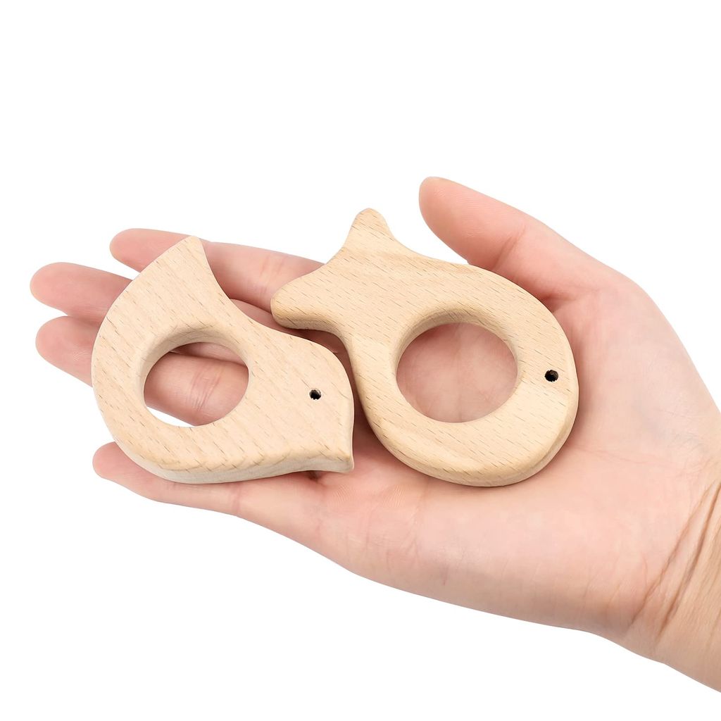 20 Stücke Baby Beißringe Natürliche Holz Ringe Zahnen Ring für Babys 