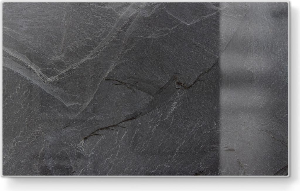DEQORI Frühstücksbrett Glas 23x14 cm 'Schiefersteinoptik' Schneidebrett Platte