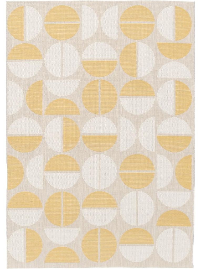 Outdoor/Indoor Teppich Modern Geometrisch Gelb/Beige 120x170