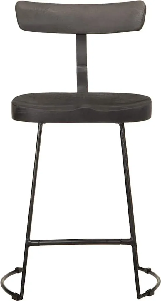 vidaXL Sgabello da bar 2 pezzi nero 49x43x79 cm in legno massiccio di mango