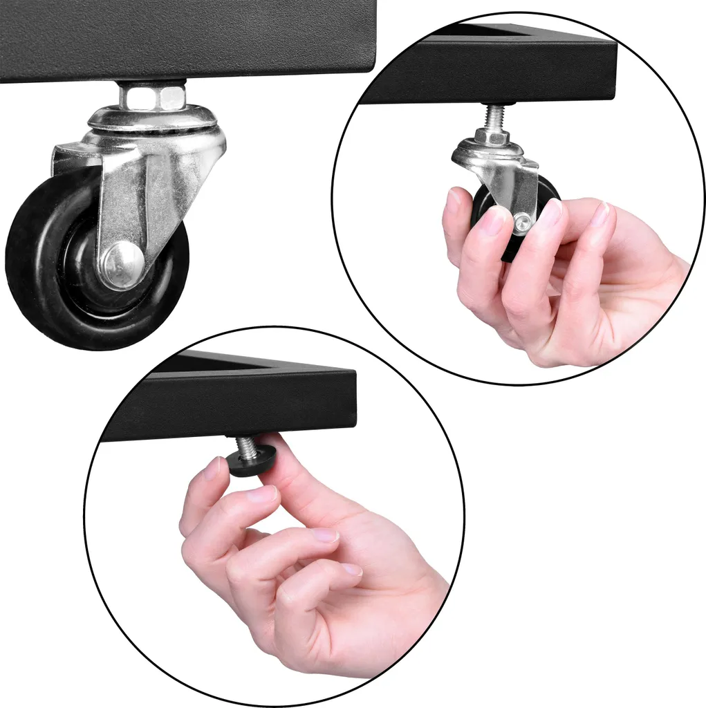 Table de lit sur roulettes pratique pour PC portable - Structure Noire - 8