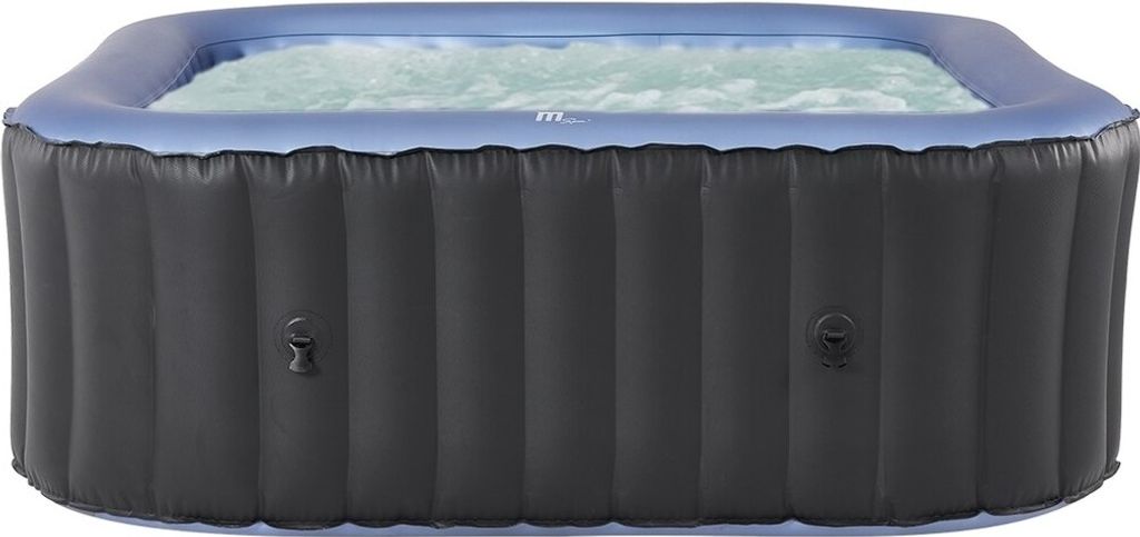 An inflatable hot tub filled with water.