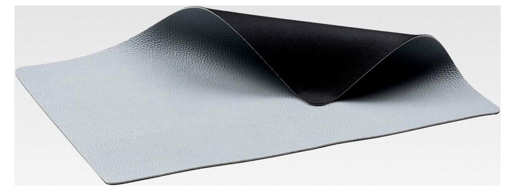 Tischset, Platzset in Lederoptik, abwaschbar, 46 x 33 cm, 4er-Set, Schwarz/Hellblau