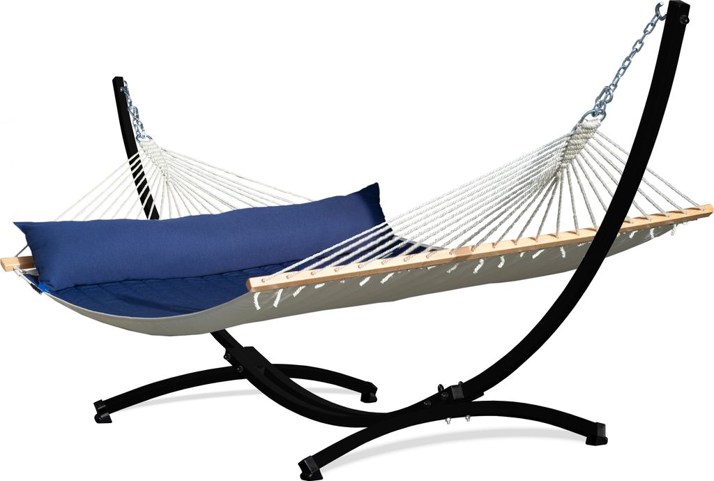 Potenza Panama Stabhängematte mit Grande Gestell bis 220kg I Schwarz Hängematte- 210x140, 200kg