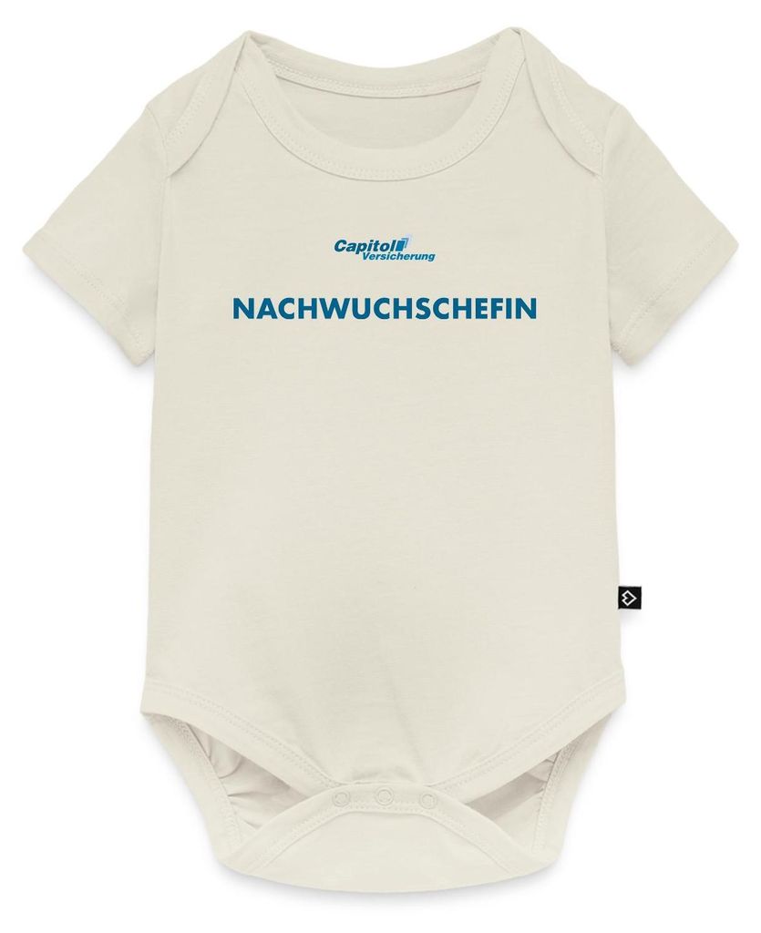 Spreadshirt Stromberg Capitol Versicherung Nachwuchschefin Kurzarm Tages Baby Body, 62 (2-3 M.), Naturweiß