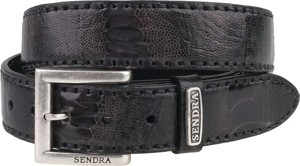 Ceinture en autruche grise Sendra 1016 pour costume et jeans chic