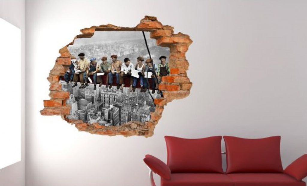 Wandbild NY Builders Sticker 3D Foto Tapete Wandtattoo ca. 125x100 cm #1480