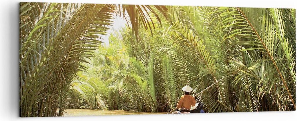Bild auf Leinwand - Leinwandbild - Einteilig - Fluss Mekong £ódŸ - 140x50cm - Wand Bild - Wanddeko - Wandbilder - Leinwanddruck - Bilder - Wandd...