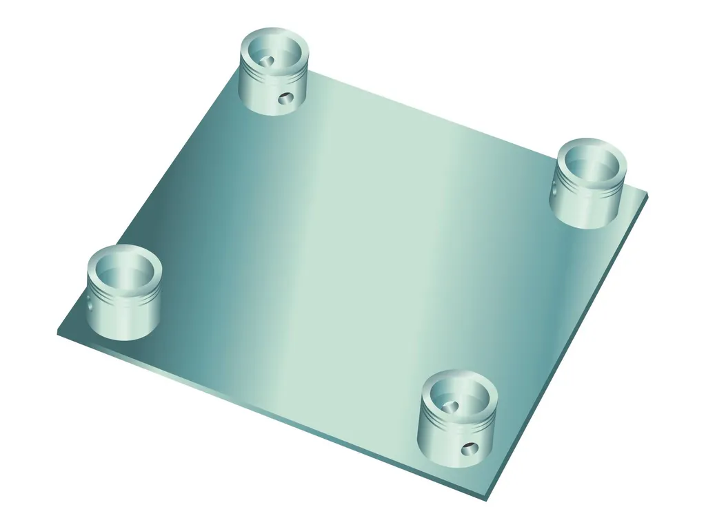 Platine de sol ALUTRUSS DQ4-BP pour structure carrée 4 points DECOLOCK