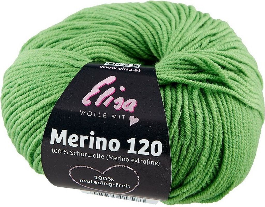 Elisa Merino 120, 50 g/120 m, Merinogarn aus extrafeiner Wolle,mulesing-frei, ,100% Schurwolle(Merino extrafein) zum stricken häkeln 7243