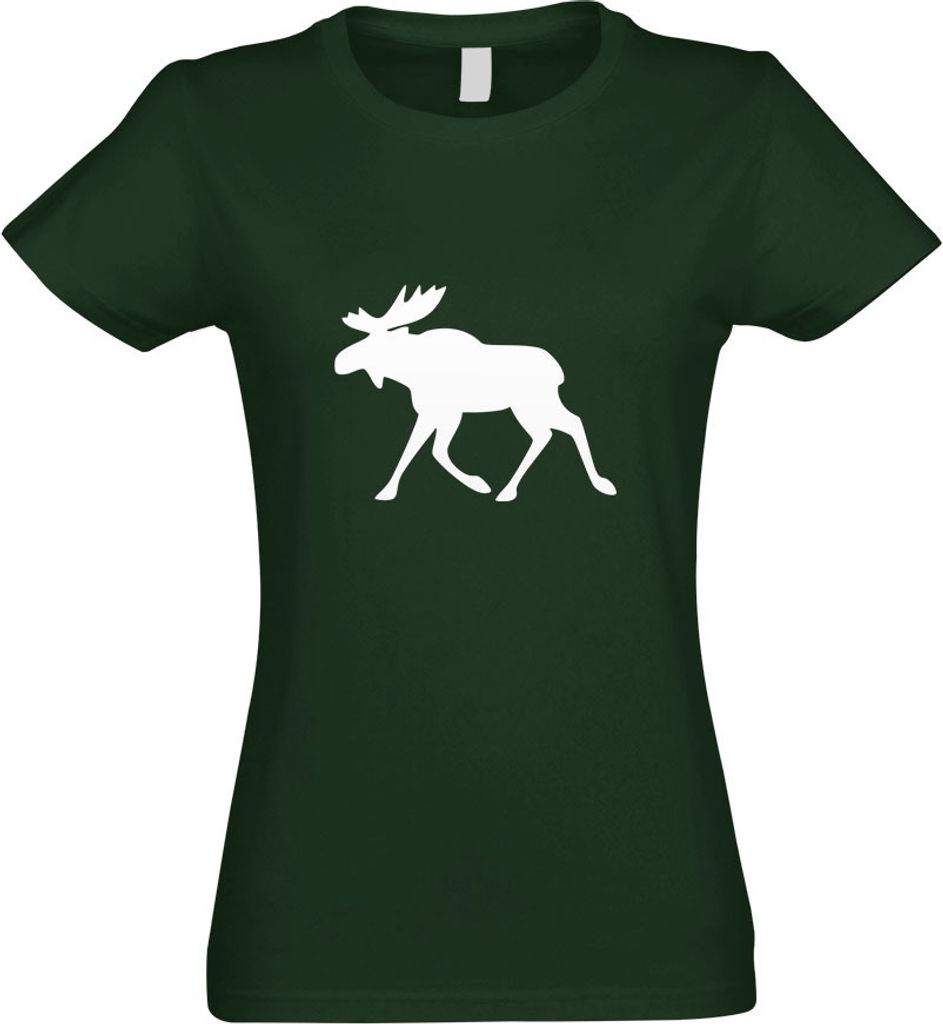 Kiwistar - T-Shirt tailliert - Damen - flaschengrün - Elch - Schweden - mit Motiv Bedruckt - Funshirt Design - Sport - Freizeit - Damen - S