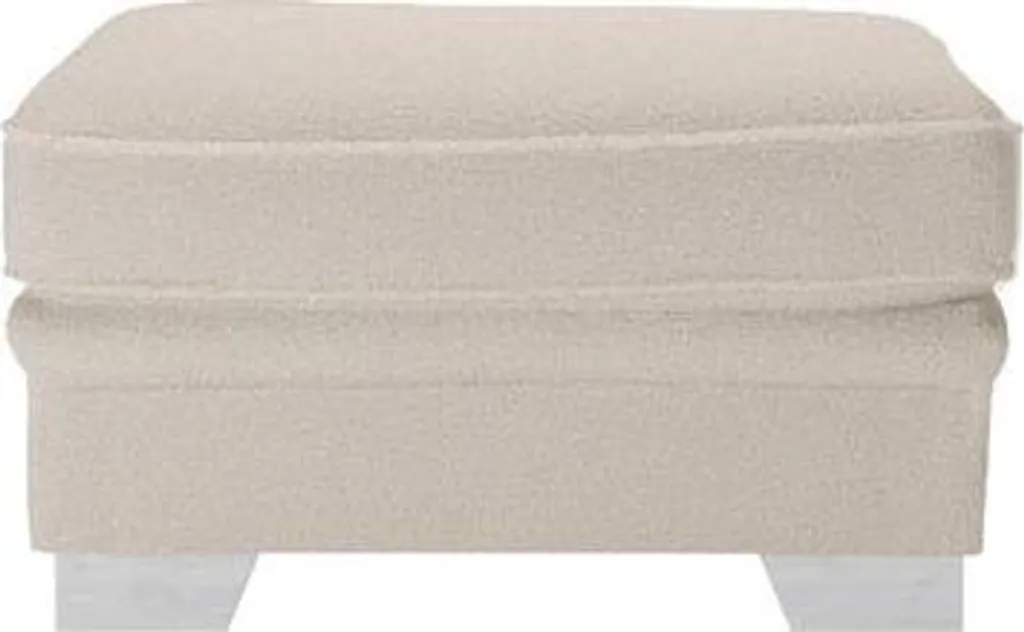 Pouf Bouclette Blanche Ronay : Assise moelleuse Teddy Latte ultra douce