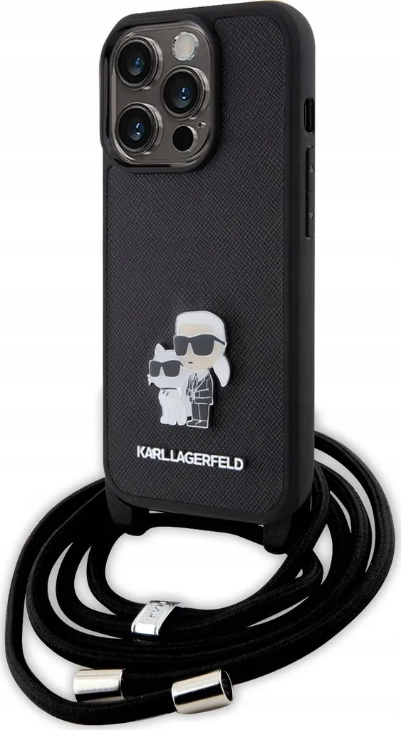 Cover iPhone 15 Pro Karl Lagerfeld con Tracolla - Must-Have Saffiano