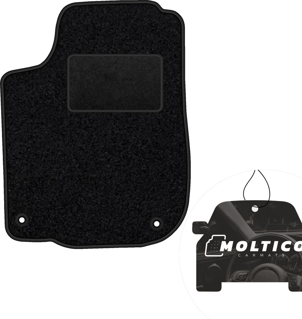 moto-MOLTICO Fahrer Fußmatte Auto Velours Fahrerseite Autoteppiche Schwarz Fahrermatte 1-teilig passend für Skoda Octavia I 1996-2010