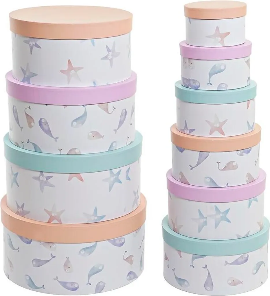 Boîtes d'organisation empilables DKD Home Decor bleu marine en carton