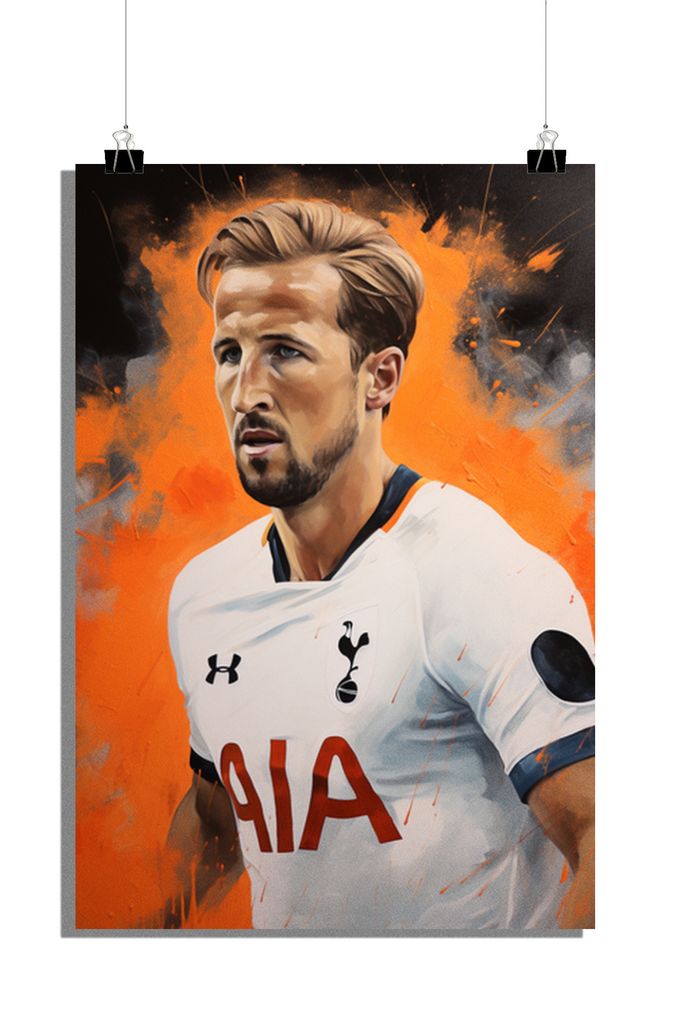 Harry Kane Poster - Fußball Poster - Tottenham Hotspur Trikot Poster - 61x91cm - Perfekt zum Einrahmen