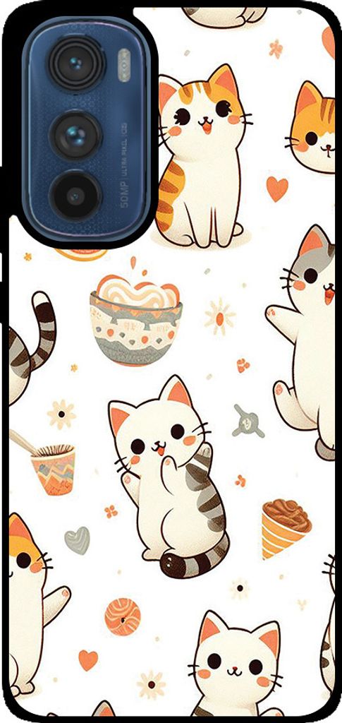 Smartphonica Phone Case Fit für Motorola Edge 30 mit Katze drucken - TPU zurück Abdeckung Fall Katze Design
