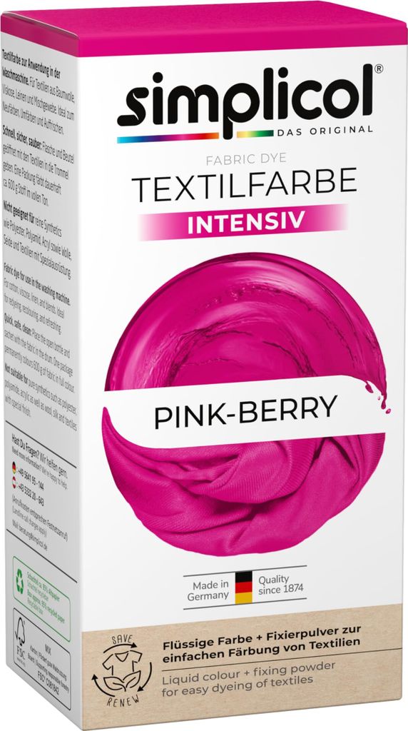 Simplicol Textile Colour Intensive Pink Berry Set Barva a Obrázek produktu 11