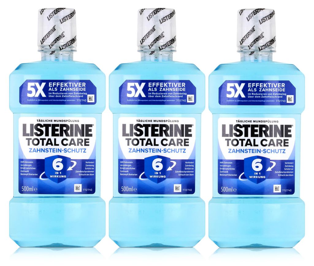 Listerine Total Care Zahnstein-Schutz - Für die tägliche Mundspülung (3er Pack )