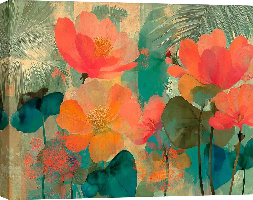 Quadro Floreale Astratto Kelly Parr | Tela Artistica Panel #2 60x40