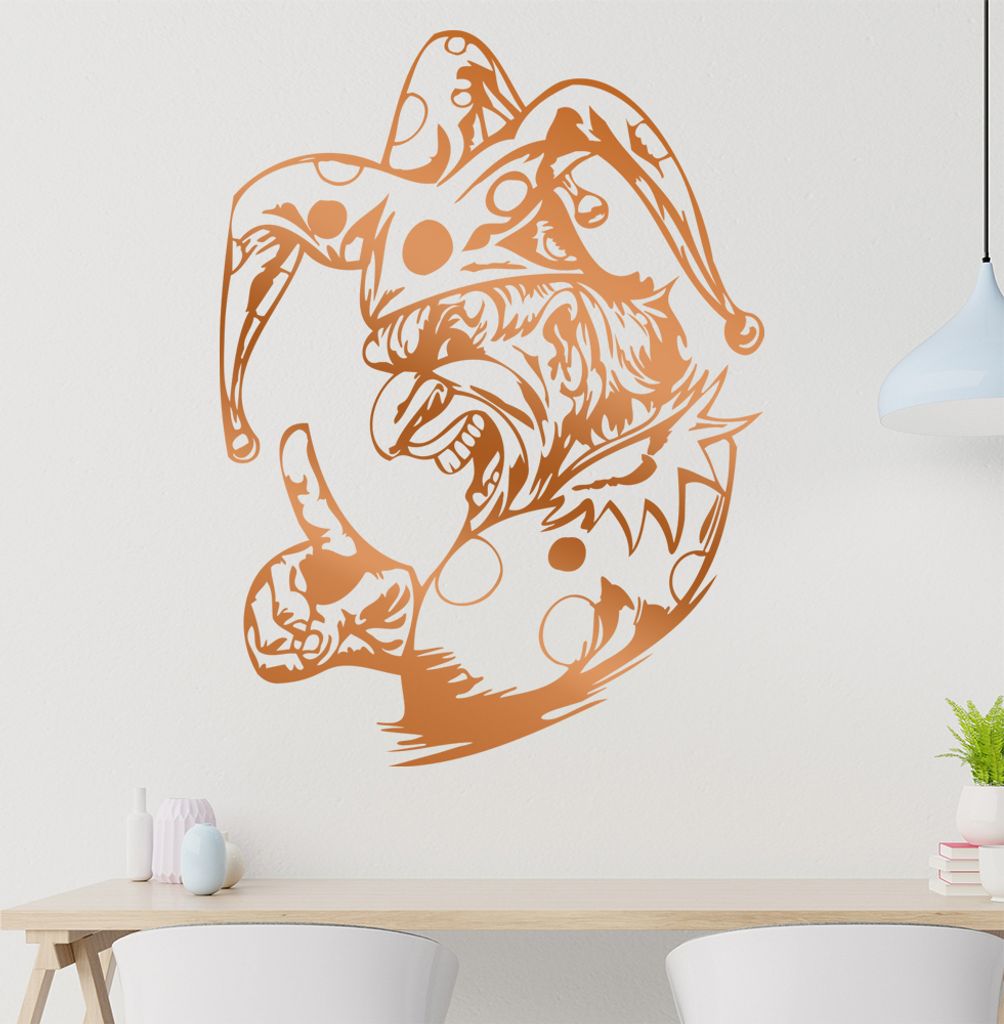 Harlekin Wandtattoo in 6 Größen - Wandaufkleber Wall Sticker - Dekoration, Küche, Wohnzimmer, Schlafzimmer, Badezimmer