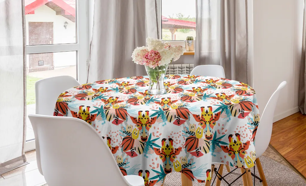 Tovaglia Rotonda 150cm Giraffa ABAKUHAUS | Ideale per Cucina e B&B