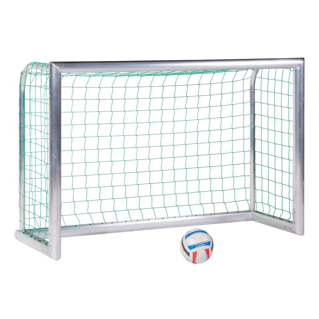 Sport-Thieme Mini-Fußballtor "Professional Kompakt", Alu-Naturblank, Inkl. Netz, grün (MW 10 cm), 1,80x1,20 m
