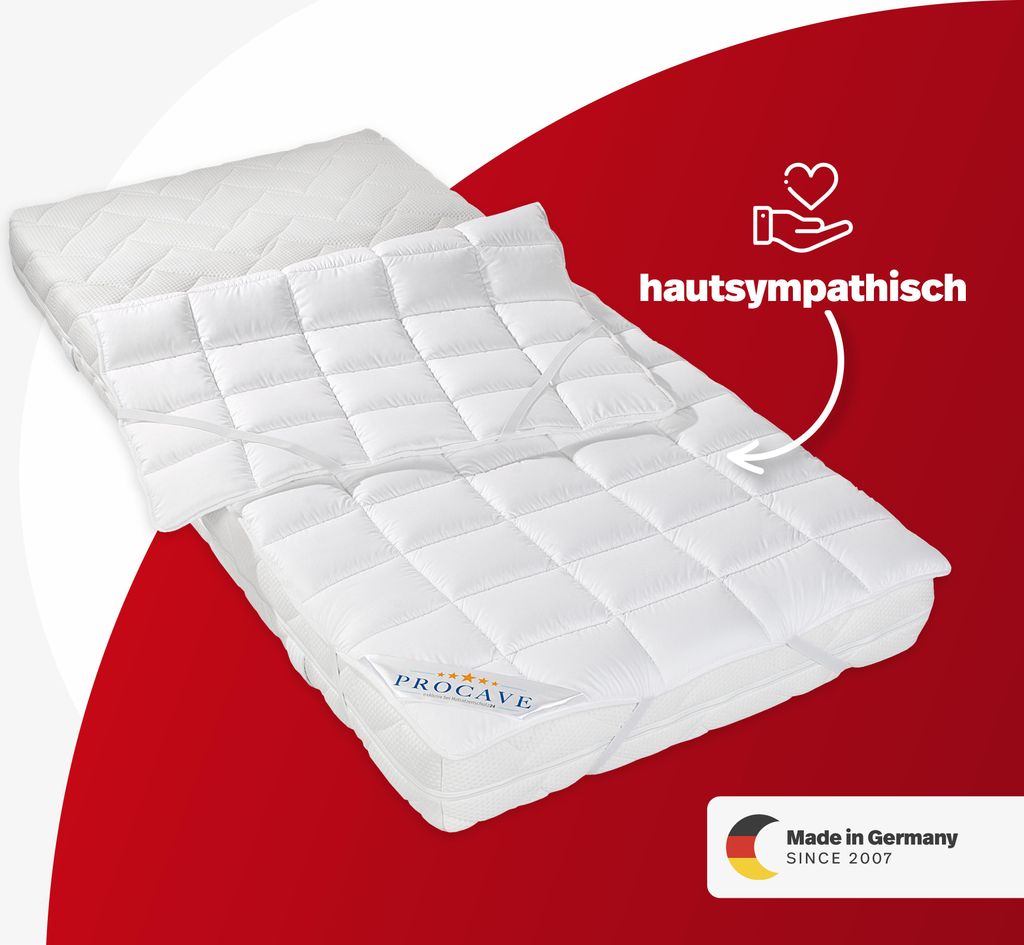 PROCAVE Matratzenschoner 180x220 - Atmungsaktive Matratzenauflage 4 Eckgummis
