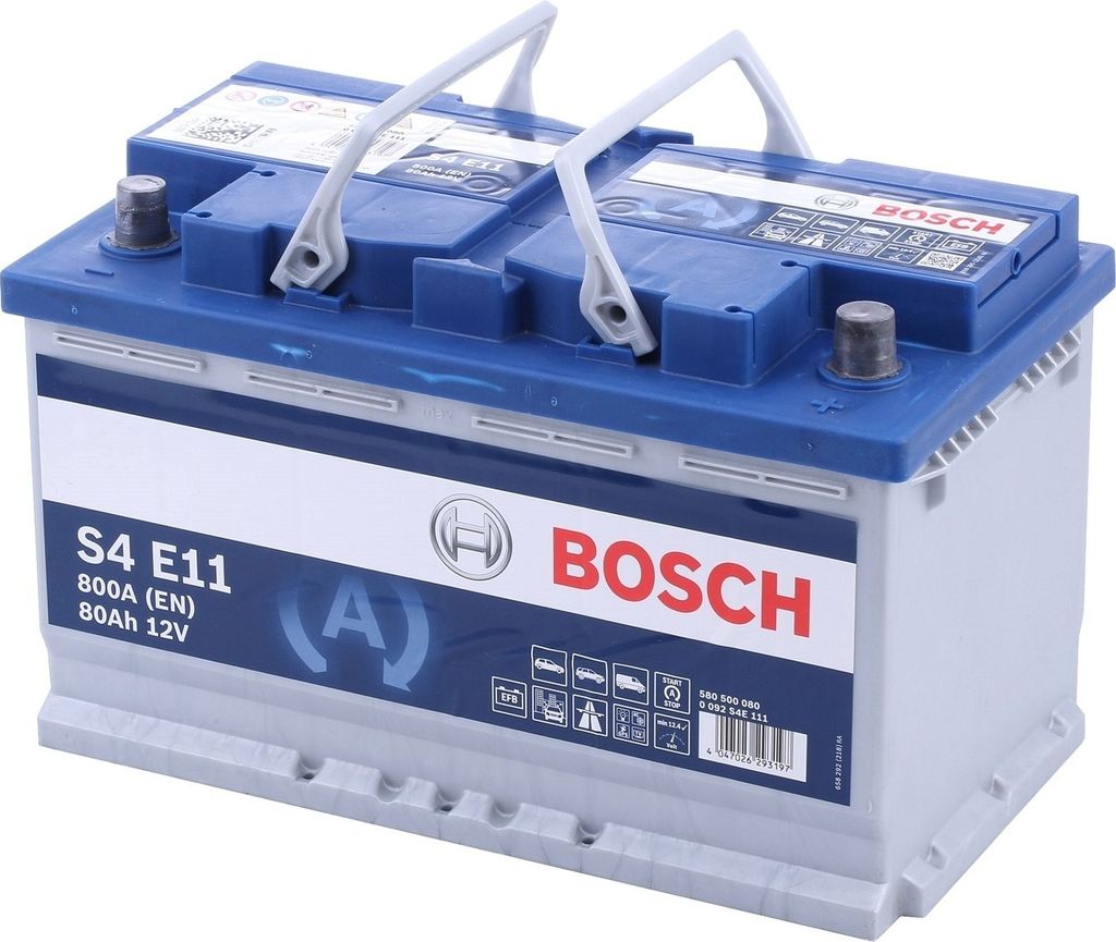 BOSCH S4 E11 Starterbatterie 12V 80Ah 800A/EN L4 für VW Audi Opel BMW Ford Jeep