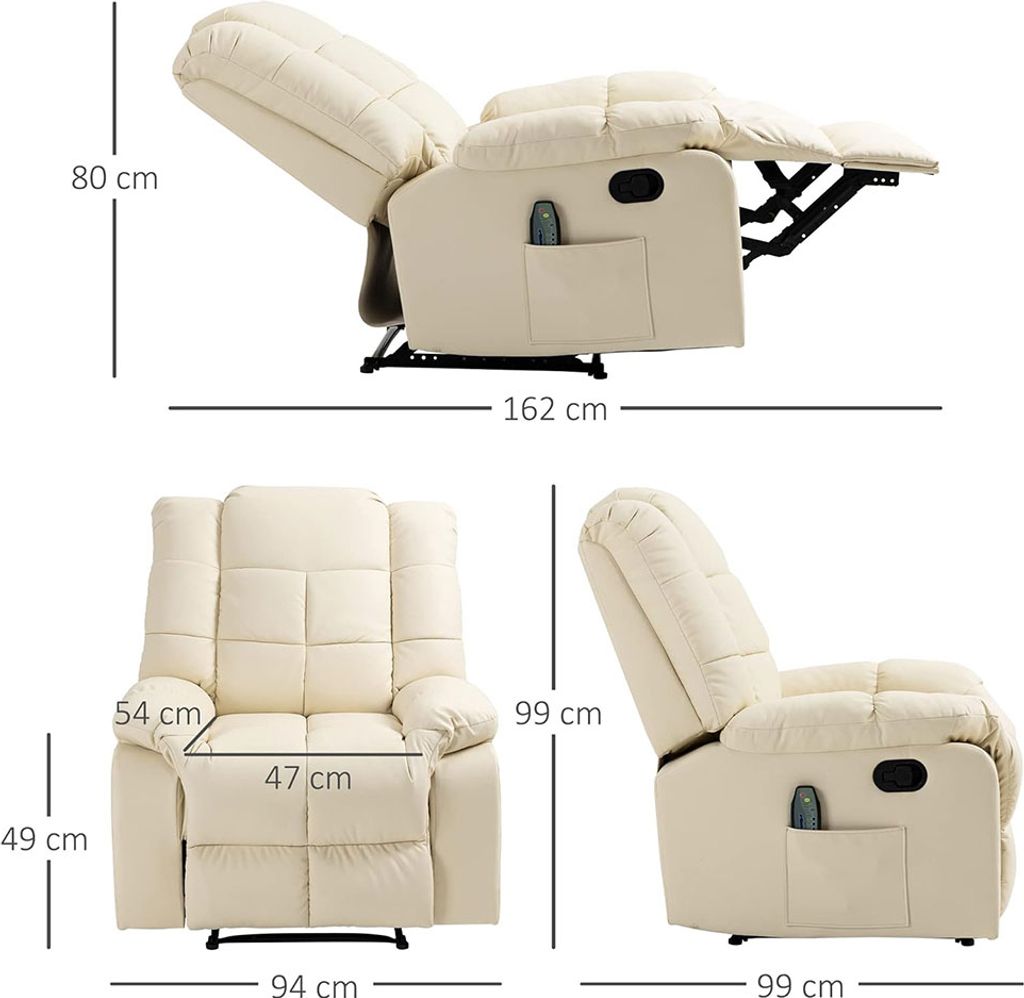 Masážní křeslo 700-124V91CW, relaxační křeslo, 8 vibračních Obrázek produktu 2