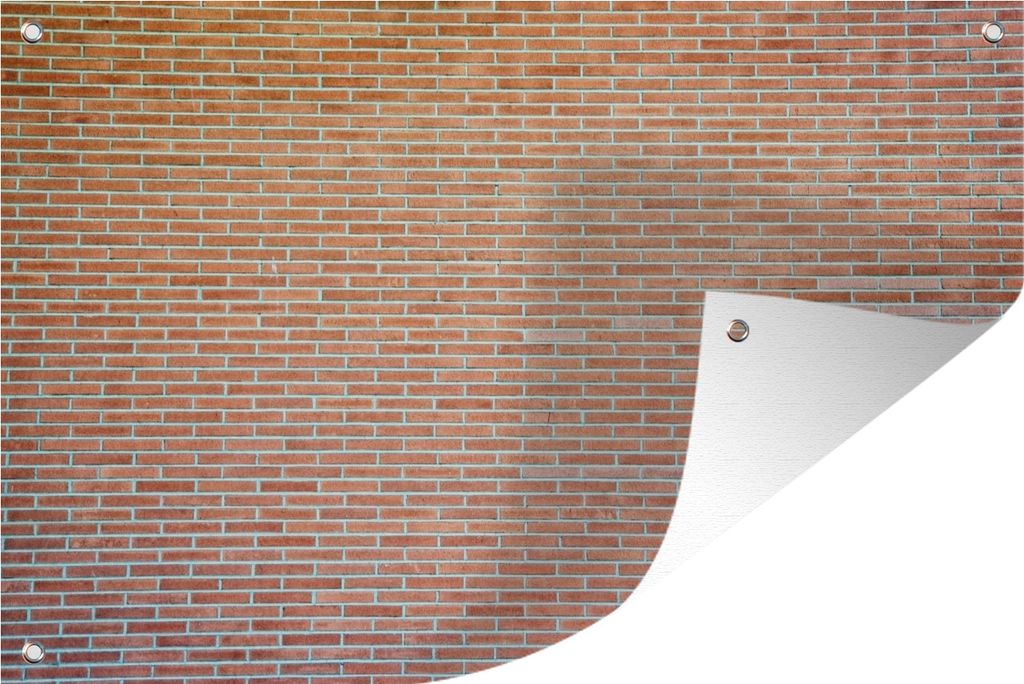 MuchoWow 120x80 cm Outdoor-Poster Gartendeko Sichtschutz Garten Poster für den Garten Backstein - Braun - Wand