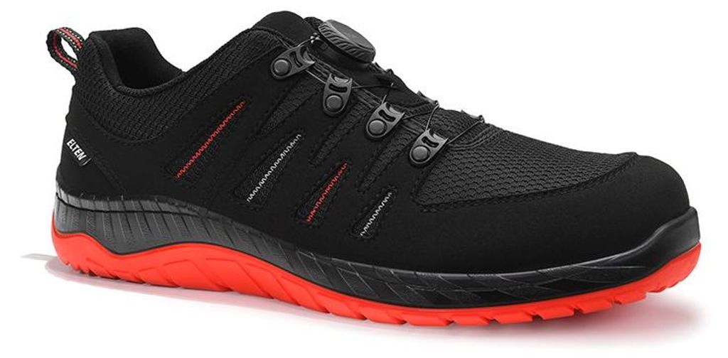 Sicherheitshalbschuh MADDOX Compo BOA black-red Low ESD S3S, Gr. 35