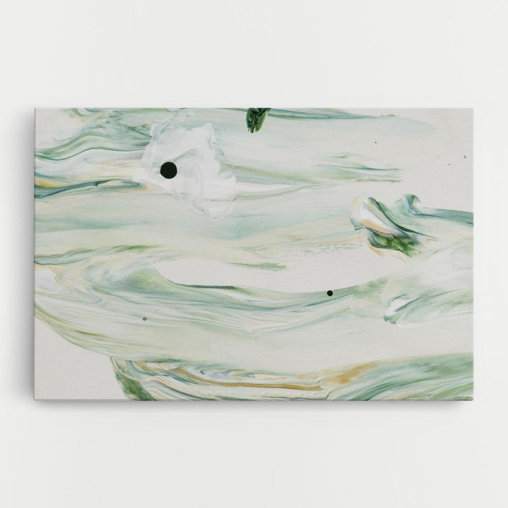 ARTHUB Leinwandbild 20x30 cm, Light Green Painting | Wohnzimmerdekoration, Hängende Bilder, Wanddekoration, Heimdekoration, Abstrakte, Marmor