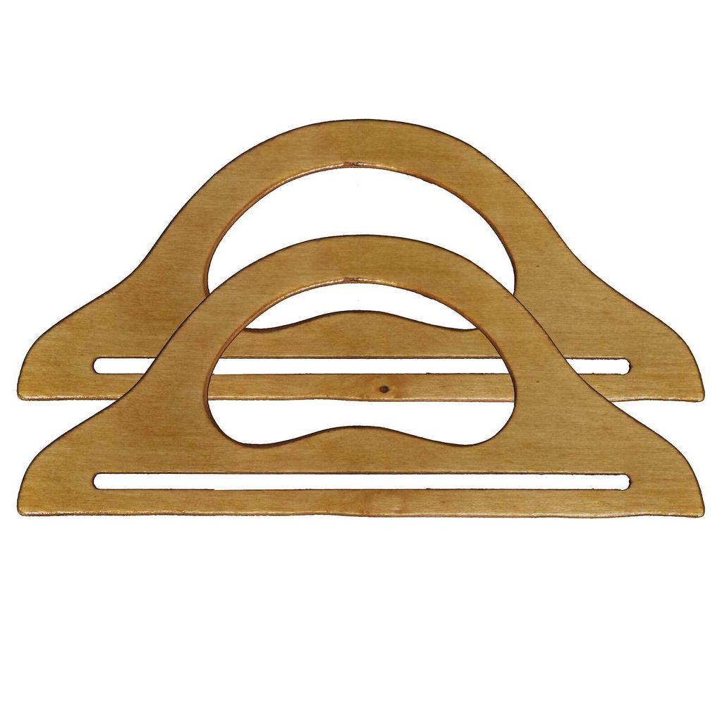 1 Paar Taschen-Griffe Holz Rohlinge Taschenhenkel Nähzubehör Handgriffe Reparieren Variantenwahl, Größe:27 x 11 x 0.5 cm, Farbe:hellbraun
