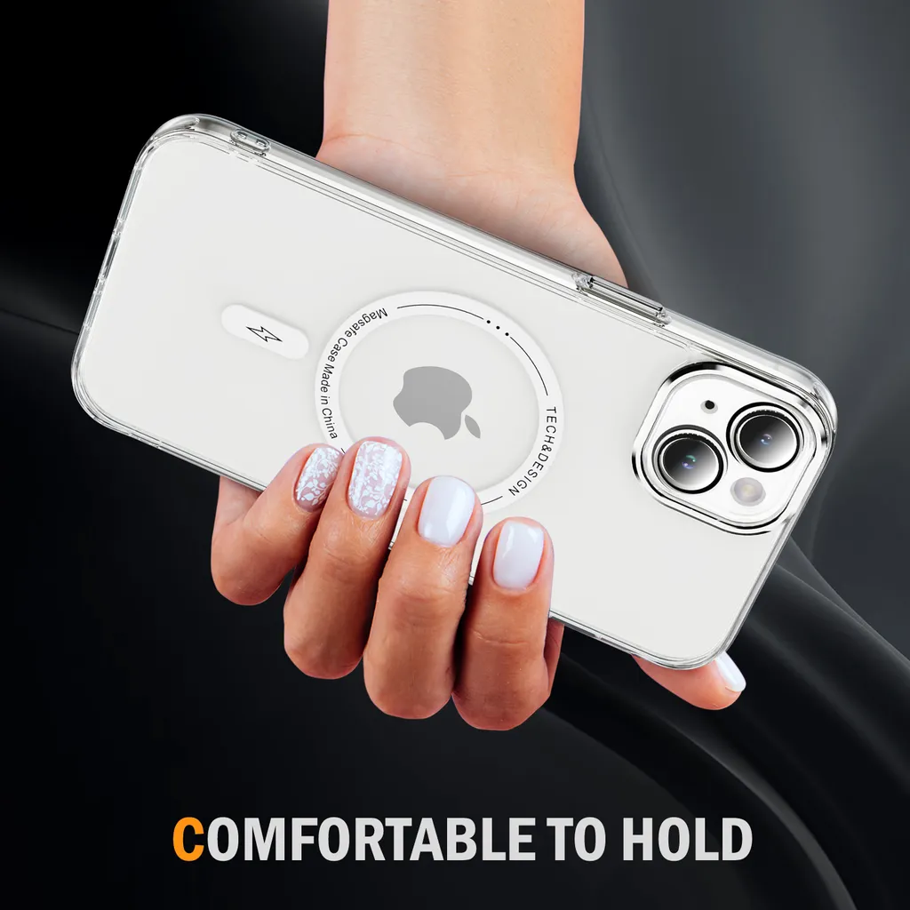 Acquista Per iPhone 14 13 12 Pro Plus Max Ricarica wireless Trasparente Custodia PC sottile Placcatura senza cornice magnetica per Custodia sottile per telefono Magsafe in Italia a partire da 2.93