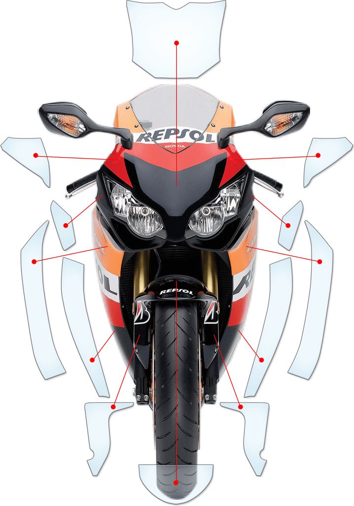 Lackschutzfolie Steinschlagschutz passend für Honda CBR1000RR SC59 2008-2011