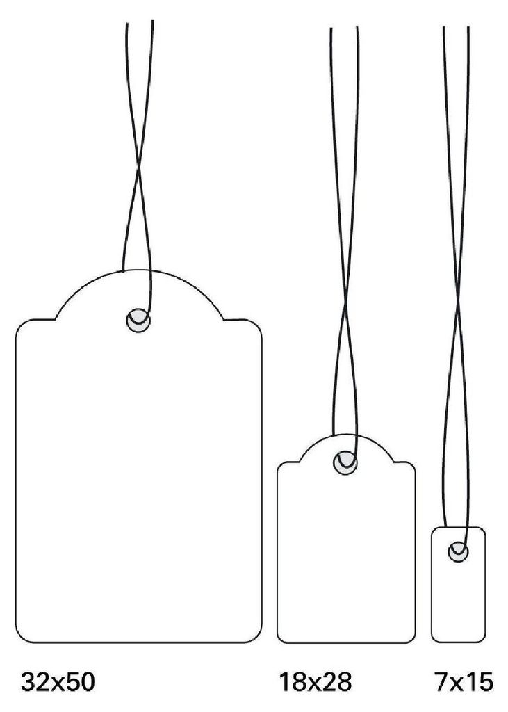 Hängeetiketten 7x15 mm mit Faden weiß 1000 St.