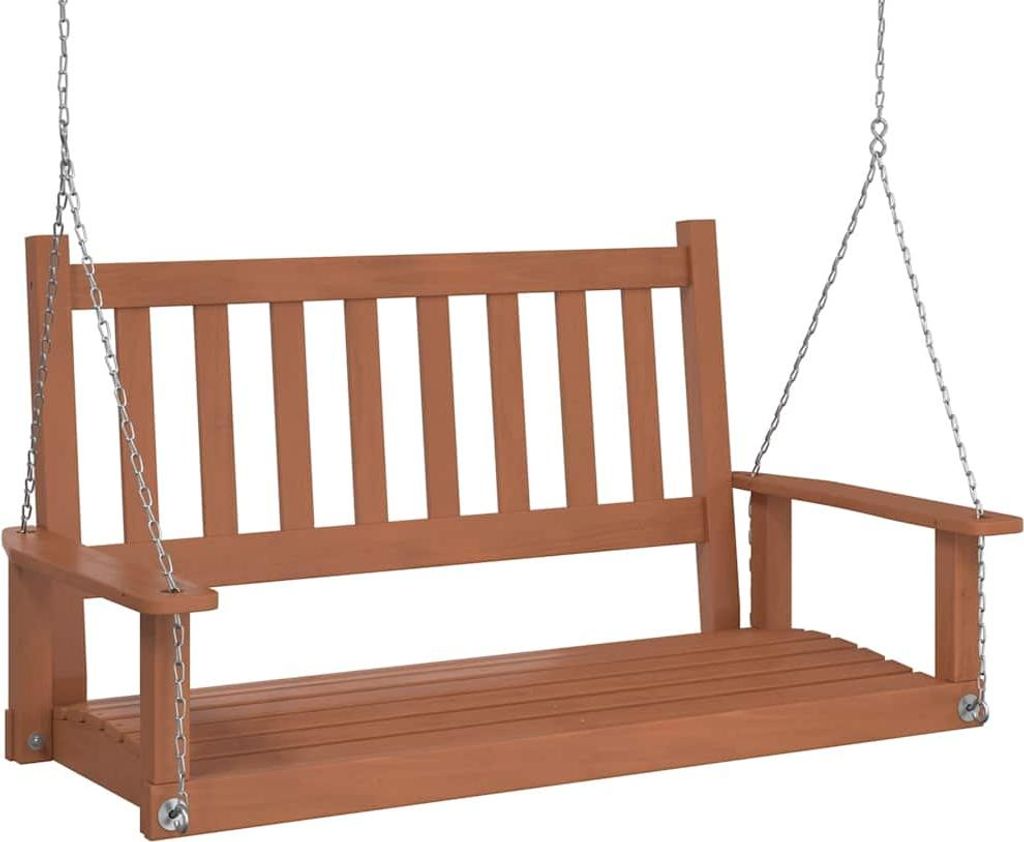 vidaXL Hollywoodschaukel mit Metallketten Braun Massivholz Tanne