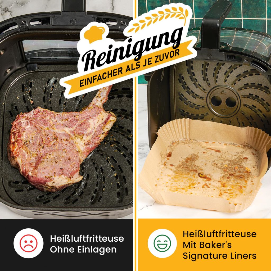 KITCHENATICS Backpapier 150 Blätter - Ungebleichtes Non-Stick Papier 21,6x30,5 Cm