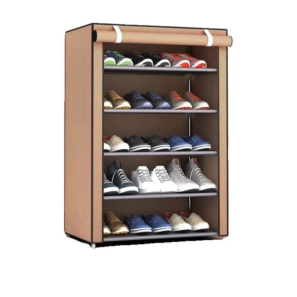 Meuble à chaussures en tissu non tissé étagère modulable beige DIY