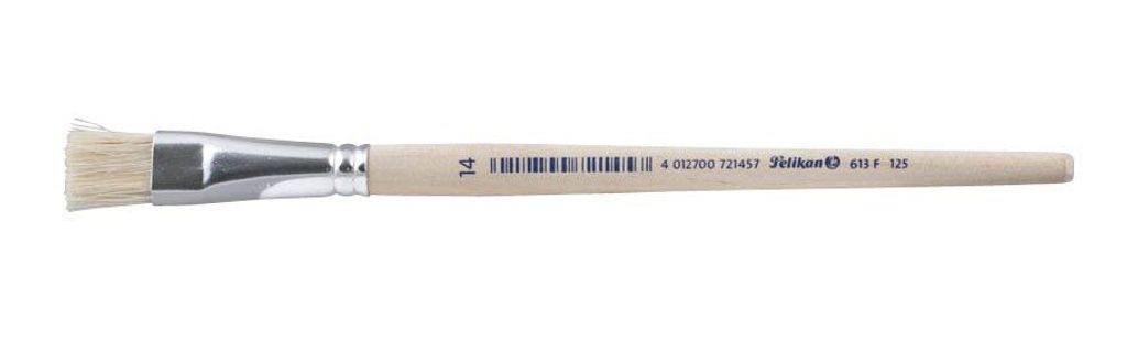 Pelikan Borstenpinsel 613 F Gr. 14 unlackierter Holzstiel Produktbild 