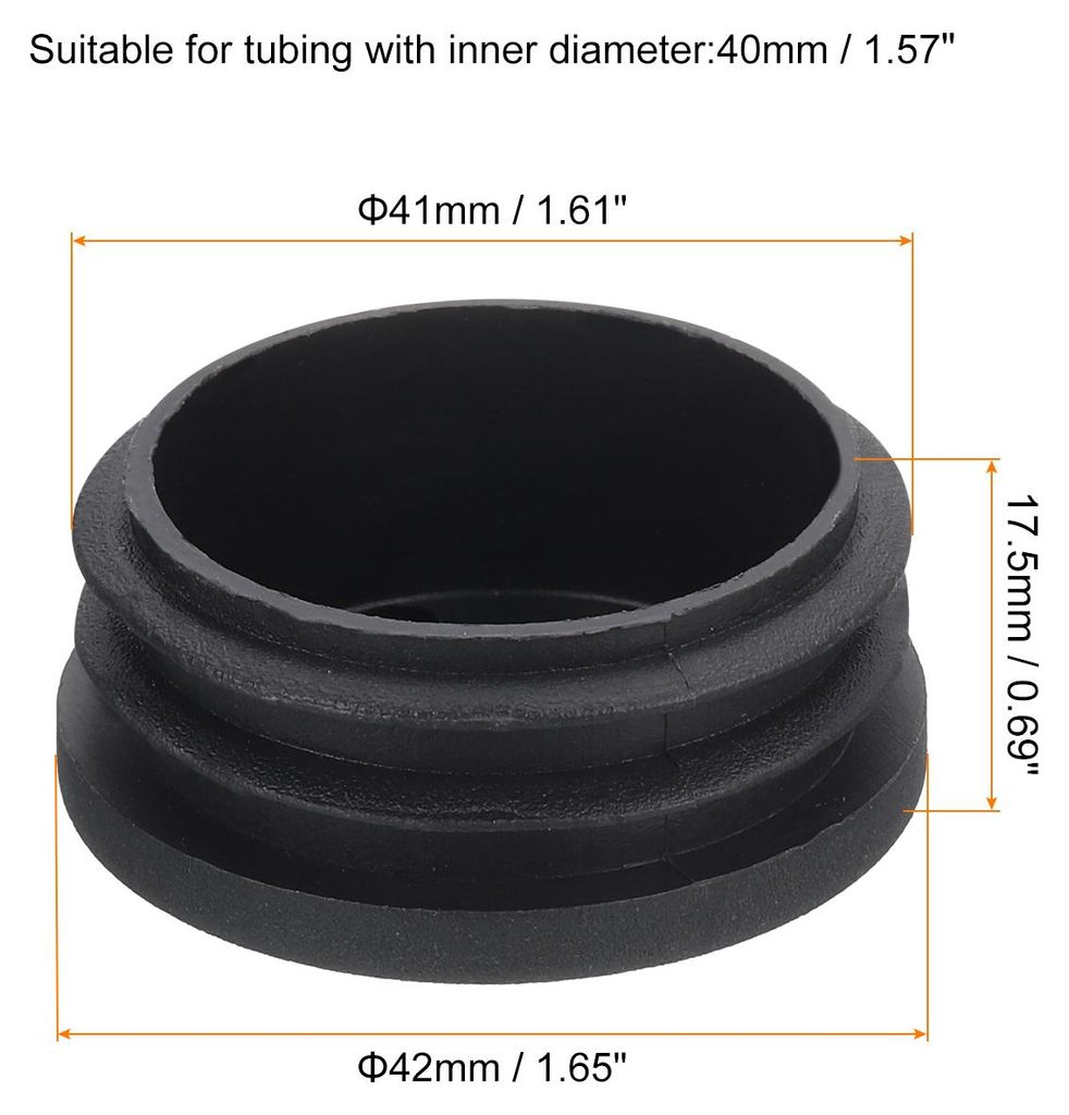 56 Stš¹ck runde Rohrstopfen, schwarze Lamellenstopfen, 42mm OD (1,65 Zoll) Rohrabdeckung aus hochwertigem Kunststoff, Schutzkappen fš¹r Stuhl, ...