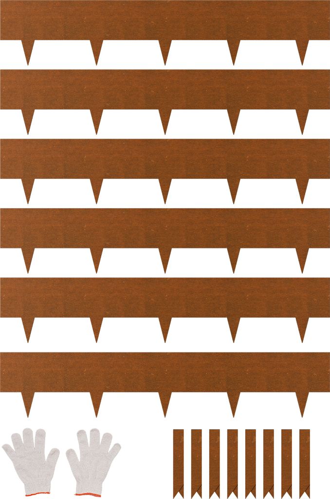 Bordure de jardin VEVOR en acier, pack de 6 40 x 8 pouces, Image du produit 