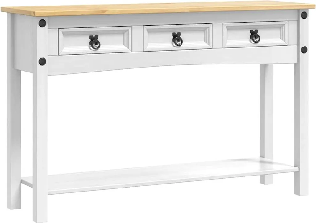 Tavolino con cassetti Bianco 114 x 34,5 x 73 cm