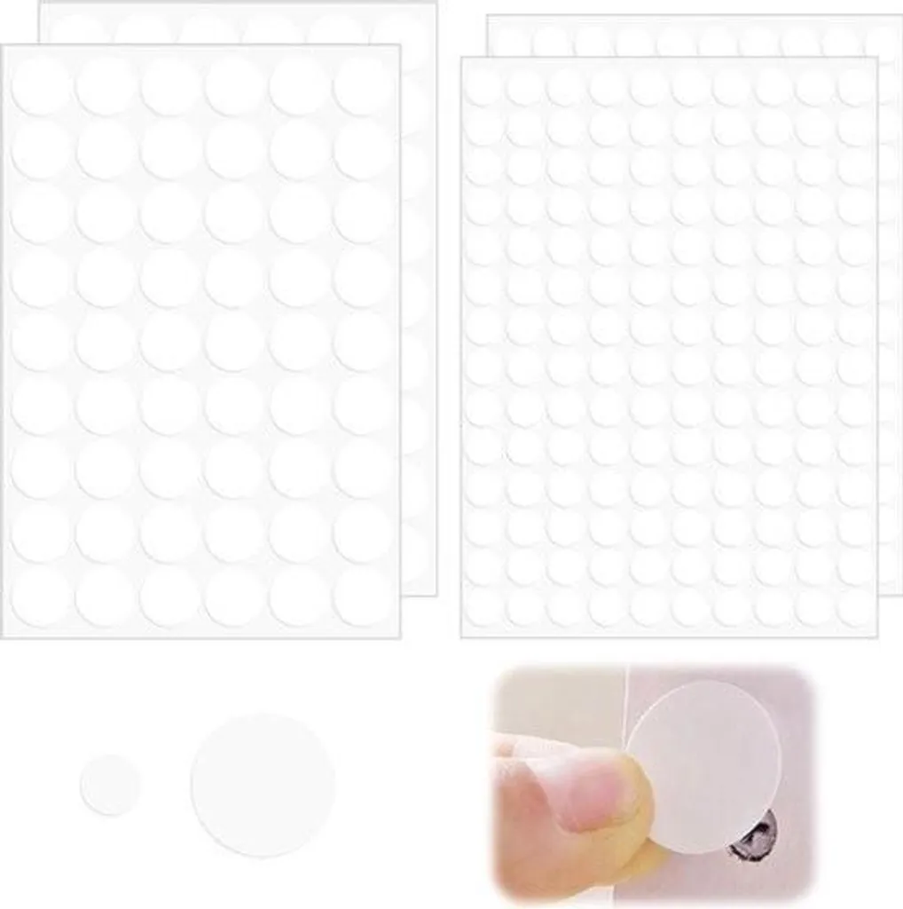 Cache-vis blancs autocollants en PVC ø12 et 21 mm - Lot de 4 feuilles