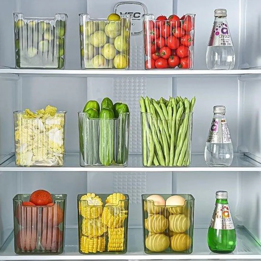 Fini le désordre avec ce lot de 4 bacs de rangement frigo transparents