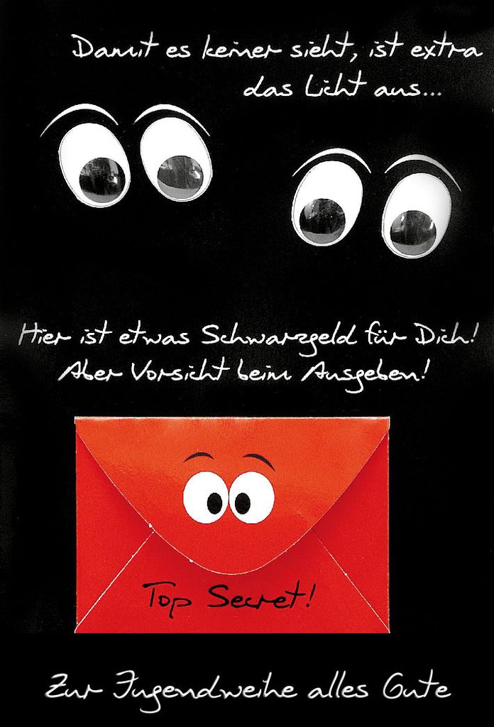 Jugendweihe - Geldkarte - Glückwunschkarte im Format 11,5 x 17 cm