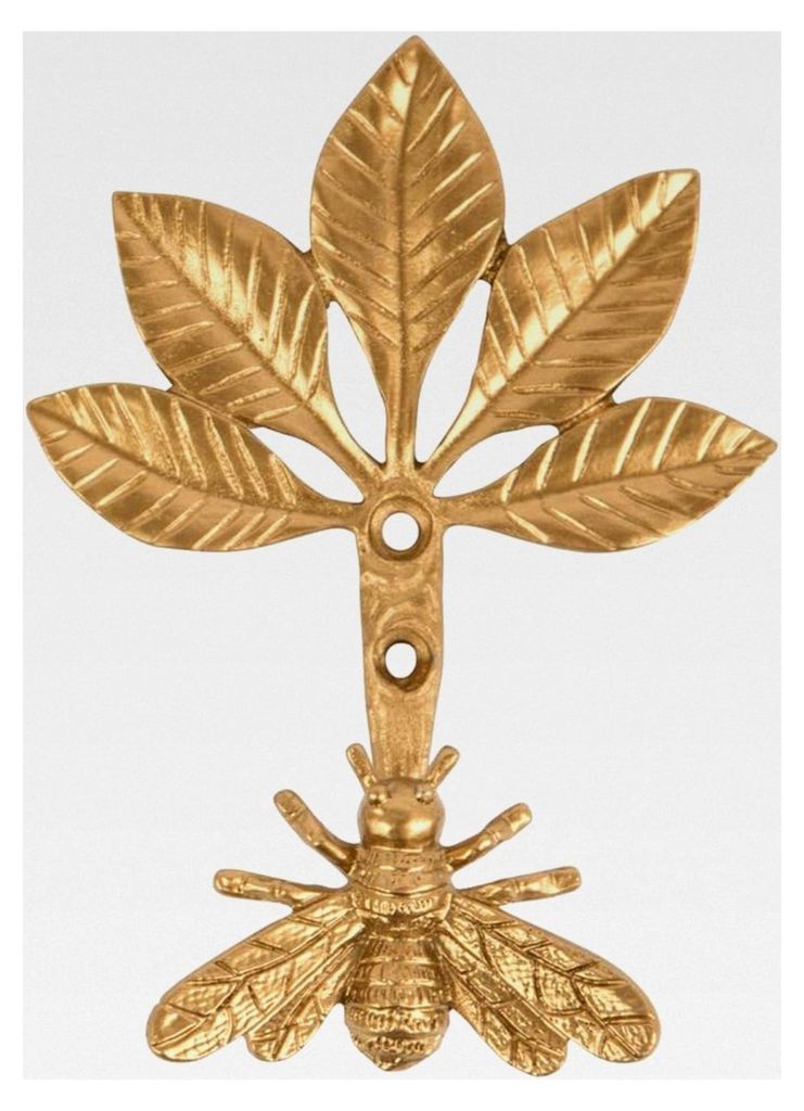 Bienenhaken und Raffhalter in Goldfarbe