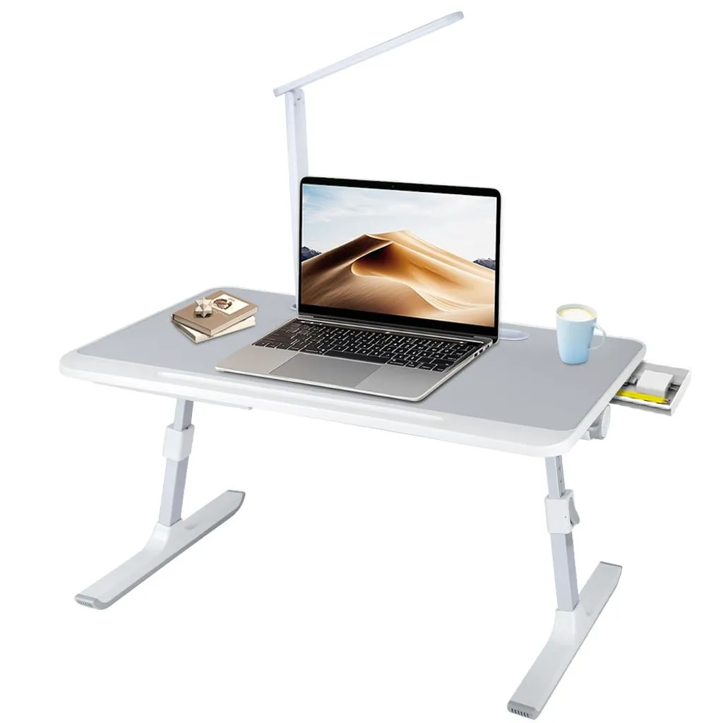Table d'appoint pour ordinateur portable idéale pour lit et canapé Gris