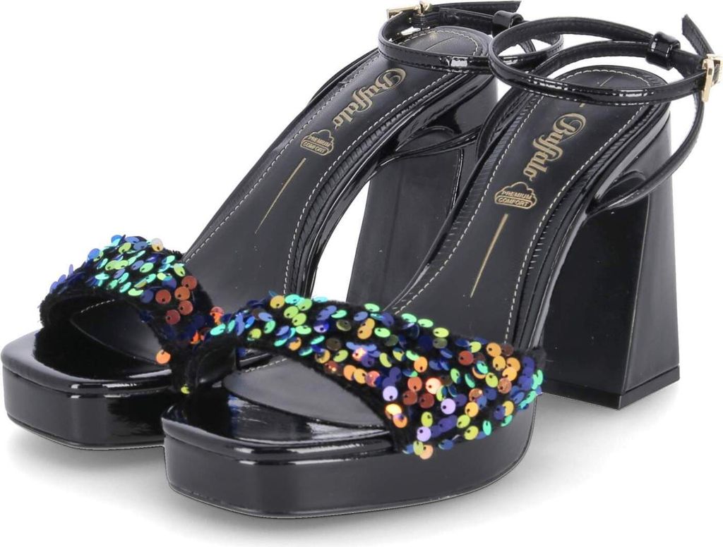 Buffalo Liza Disco Sandalette Schwarz